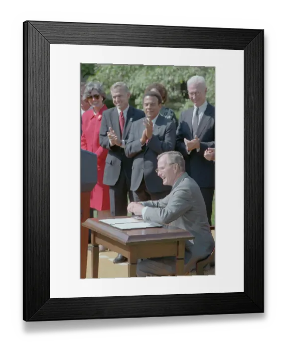 Framed Print : President George Bush Signing Proclamation Framed Print : President George Bush Signing Proclamation