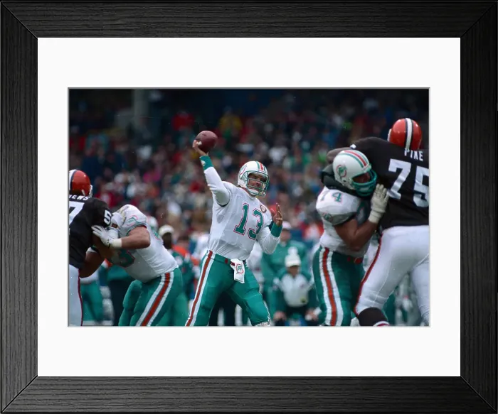 Framed Print : Dan Marino Holding Football During Game Framed Print : Dan Marino Holding Football During Game