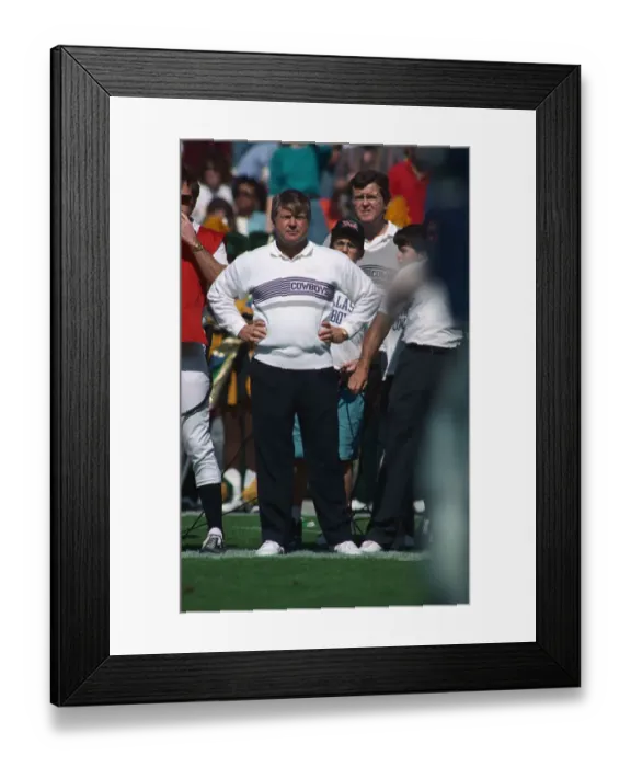 Framed Print : Jimmy Johnson Watching from Sidelines