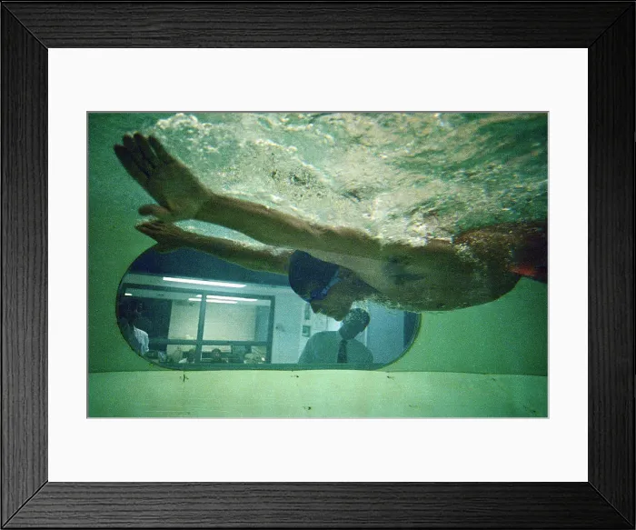 Framed Print : Mark Spitz Swimming in Flume Apparatus Framed Print : Mark Spitz Swimming in Flume Apparatus