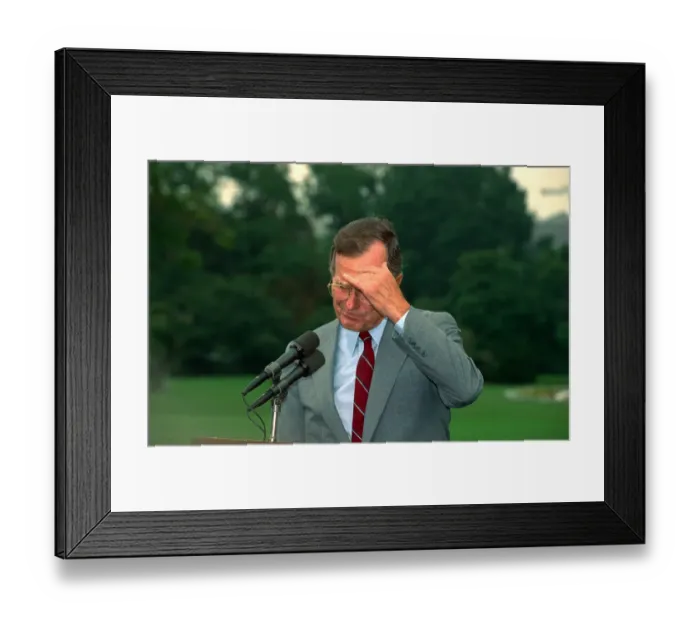 Framed Print : President George Bush Pondering Question Framed Print : President George Bush Pondering Question