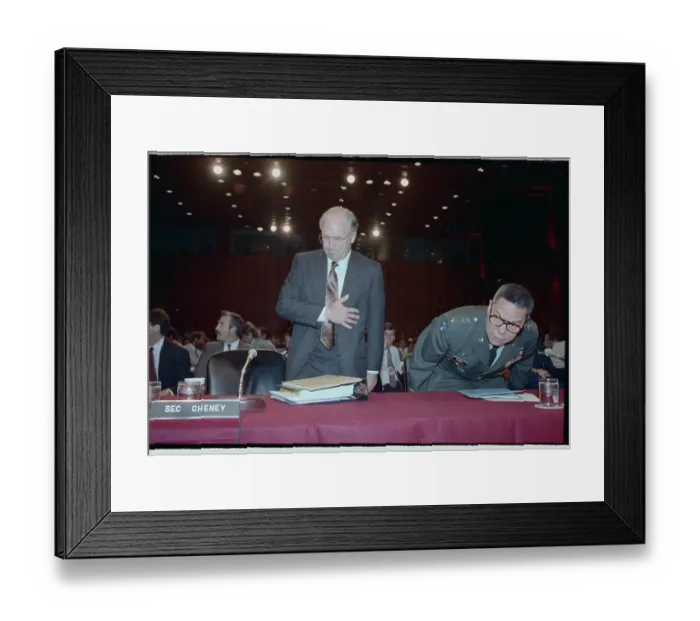Framed Print : Richard Cheney and Colin Powell Taking Seats Framed Print : Richard Cheney and Colin Powell Taking Seats