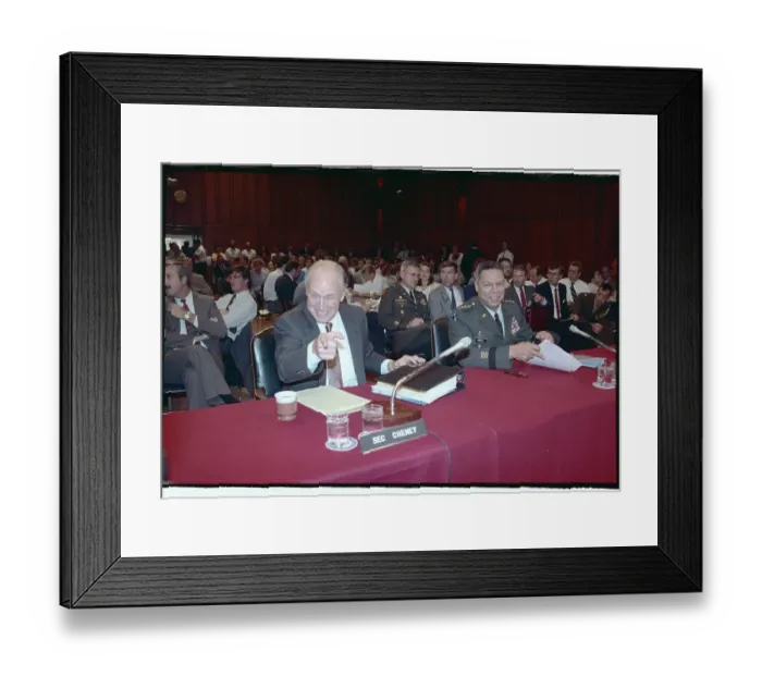 Framed Print : Richard Cheney and Colin Powell Attending Committee Meeting Framed Print : Richard Cheney and Colin Powell Attending Committee Meeting