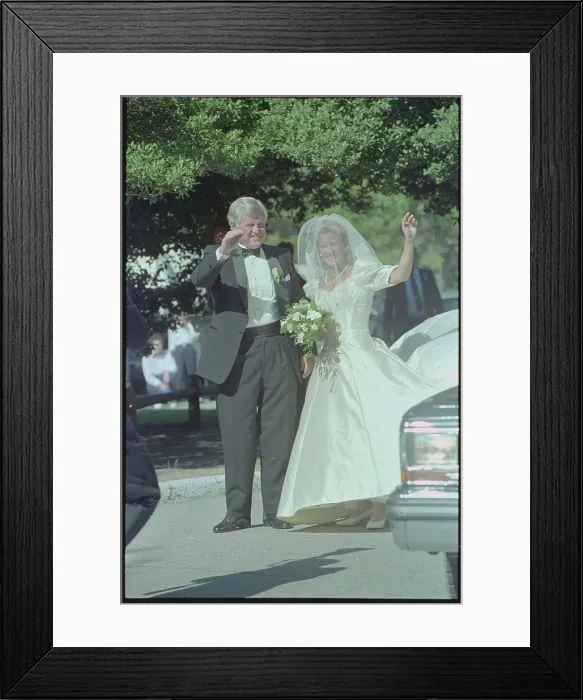 Framed Print : Senator Edward Kennedy and Daughter Tara Posing at Her Wedding Framed Print : Senator Edward Kennedy and Daughter Tara Posing at Her Wedding