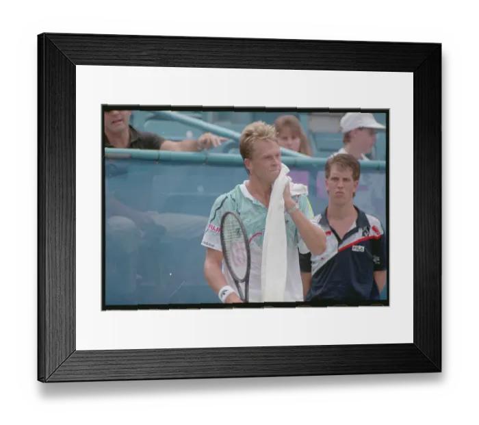 Framed Print : Disgruntled Tennis Player Stefan Edberg After Losing Match Framed Print : Disgruntled Tennis Player Stefan Edberg After Losing Match