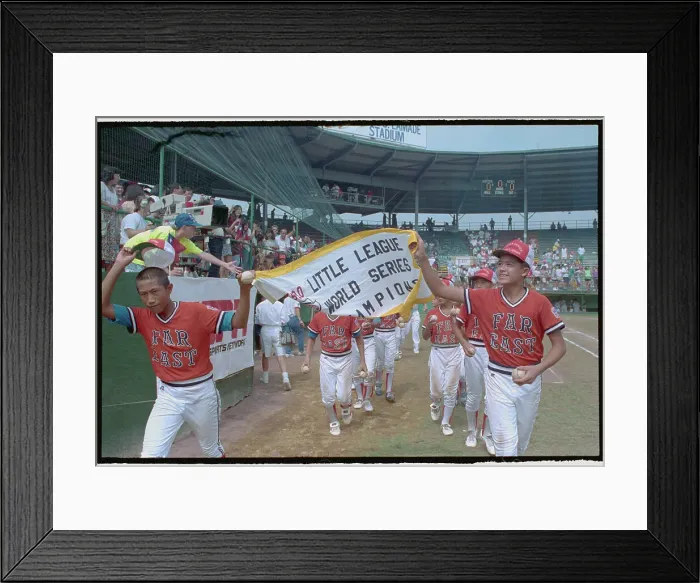 Framed Print : Taipei Team Celebrating Their Victory with Banner Framed Print : Taipei Team Celebrating Their Victory with Banner