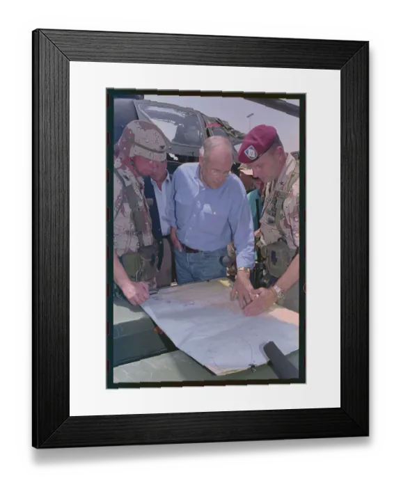 Framed Print : Richard Cheney Being Briefed by Officers Framed Print : Richard Cheney Being Briefed by Officers