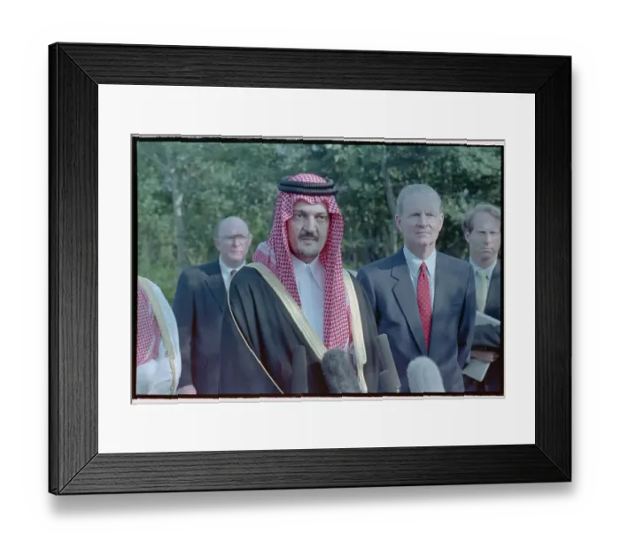 Framed Print : Prince Saud al-Faisel Listening to Questions Framed Print : Prince Saud al-Faisel Listening to Questions