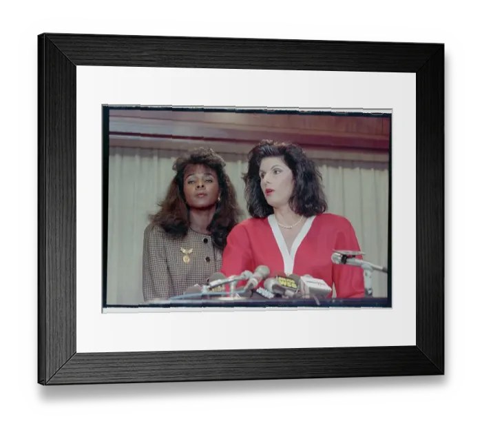 Framed Print : Vickie Long with Her Lawyer Framed Print : Vickie Long with Her Lawyer