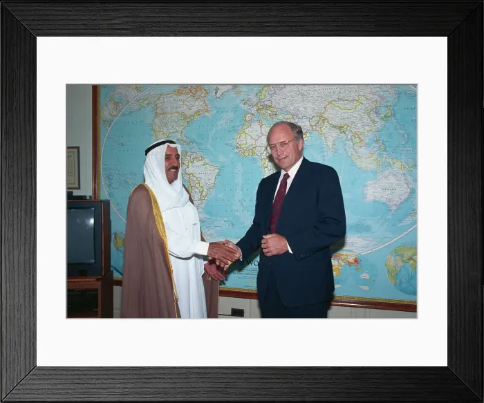 Framed Print : Dick Cheney and Sabah al Almad Shaking Hands Framed Print : Dick Cheney and Sabah al Almad Shaking Hands