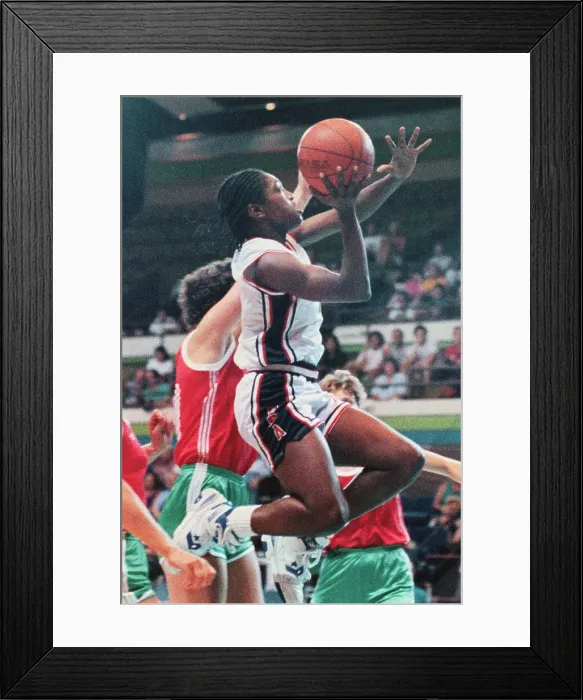 Framed Print : Basketball Player Teresa Edwards During Intense Goodwill Games Framed Print : Basketball Player Teresa Edwards During Intense Goodwill Games