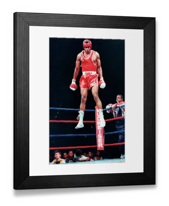 Framed Print : Cuban Boxer Felix Savon Warming Up in the Ring Framed Print : Cuban Boxer Felix Savon Warming Up in the Ring