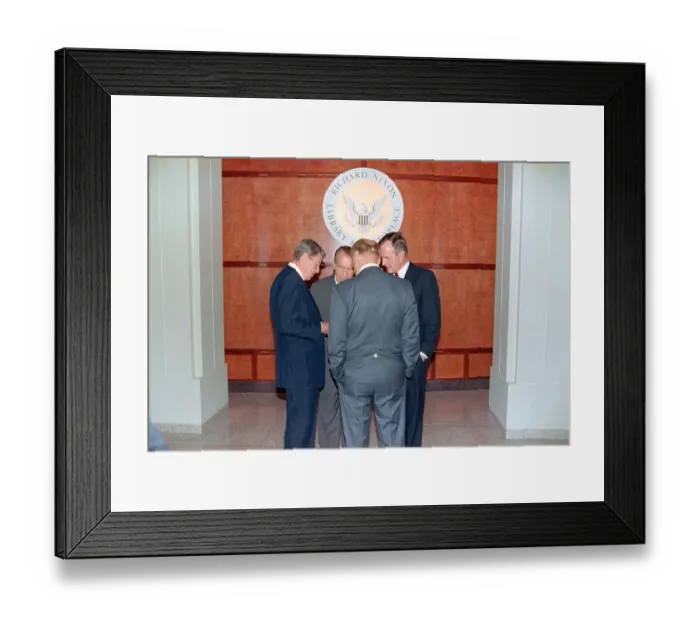 Framed Print : Four Past Presidents Huddling Together Framed Print : Four Past Presidents Huddling Together