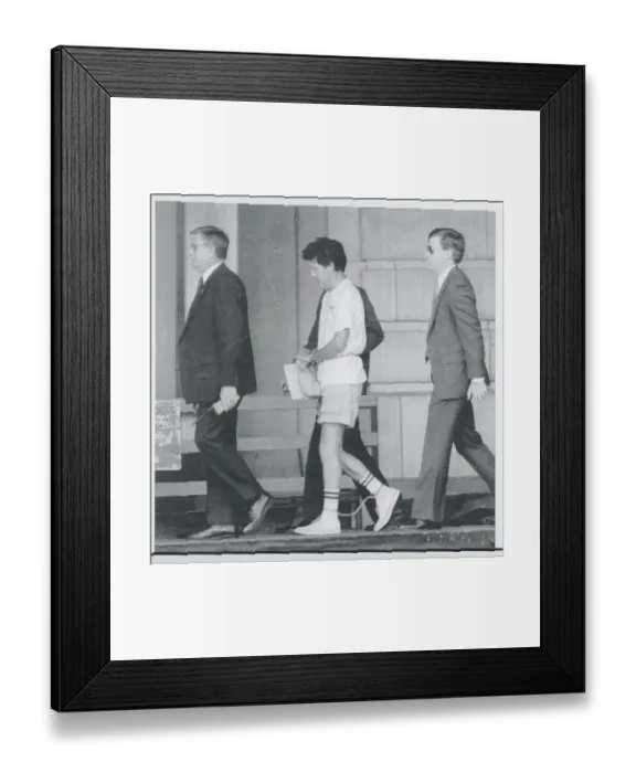 Framed Print : Bombing Suspect Walking With Government Agents to Court Framed Print : Bombing Suspect Walking With Government Agents to Court