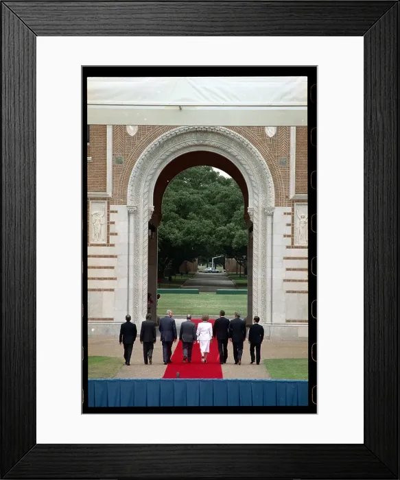 Framed Print : European Officials Walk on Campus Framed Print : European Officials Walk on Campus