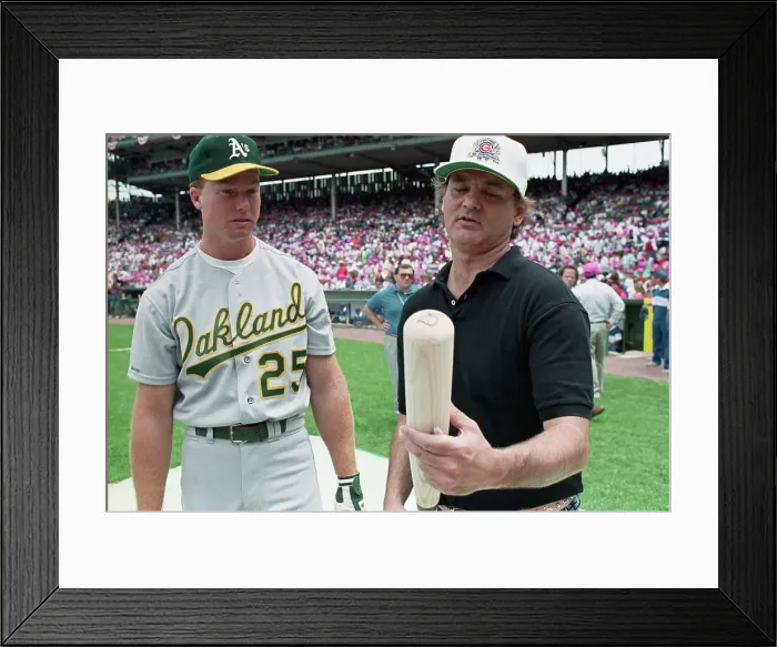 Framed Print : Actor Bill Murray Approaching Mark McGuire for Autograph