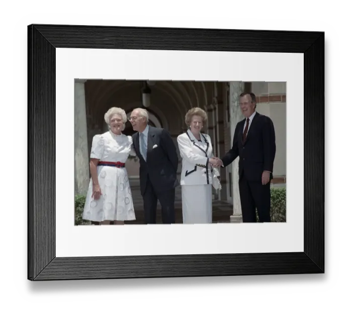 Framed Print : George Bush Welcomes Margaret Thatcher Framed Print : George Bush Welcomes Margaret Thatcher
