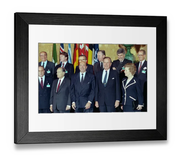 Framed Print : Manfred Worner with President Bush and Heads of State Framed Print : Manfred Worner with President Bush and Heads of State