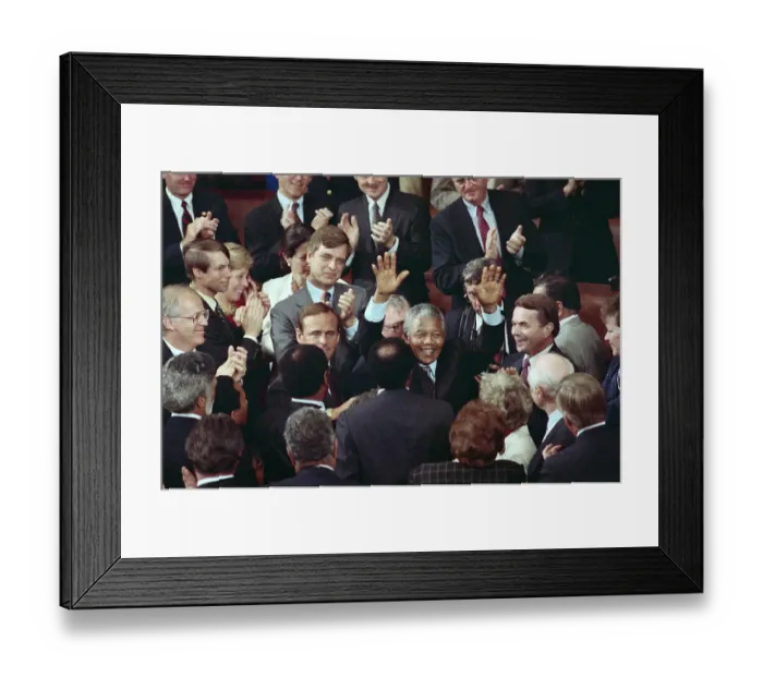 Framed Print : Nelson Mandela Raising His Hands Framed Print : Nelson Mandela Raising His Hands