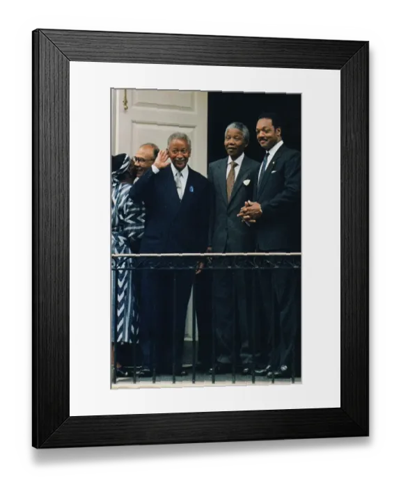 Framed Print : Mayor David Dinkins Gesturing Alongside Visiting Dignitaries Framed Print : Mayor David Dinkins Gesturing Alongside Visiting Dignitaries