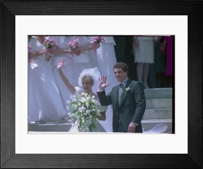 Framed Print : Mary and Andrew Cuomo After Their Wedding Framed Print : Mary and Andrew Cuomo After Their Wedding