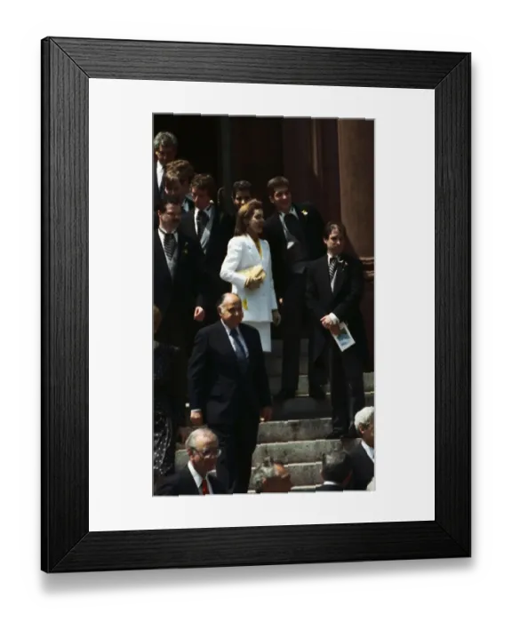 Framed Print : Jacqueline Kennedy Onassis and John F. Kennedy Jr. at Wedding Ceremony Framed Print : Jacqueline Kennedy Onassis and John F. Kennedy Jr. at Wedding Ceremony