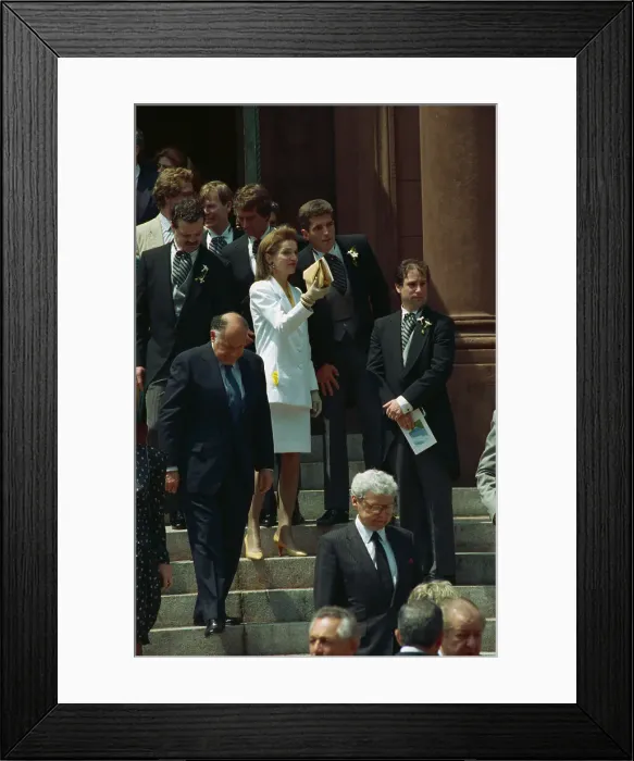 Framed Print : Jacqueline Kennedy Onassis and John F. Kennedy Jr. at Wedding Ceremony Framed Print : Jacqueline Kennedy Onassis and John F. Kennedy Jr. at Wedding Ceremony