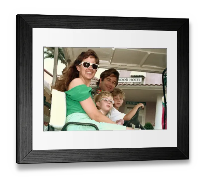 Framed Print : Beau Bridges with Wife and Children Framed Print : Beau Bridges with Wife and Children