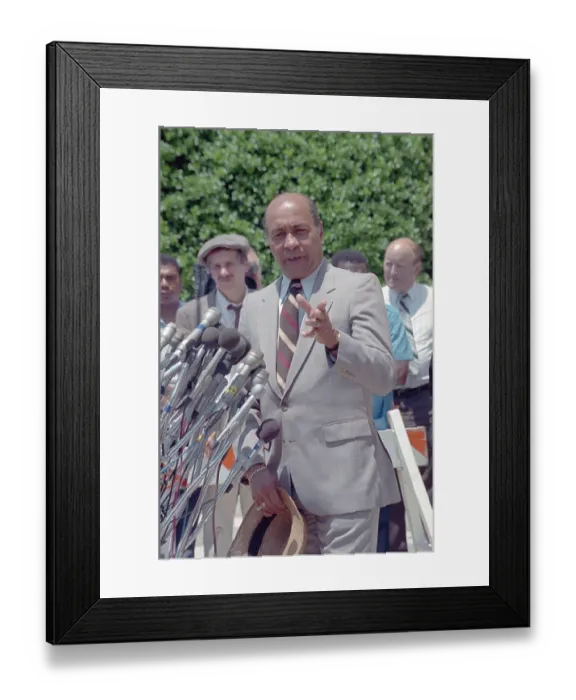Framed Print : Kenneth Mundy Speaking with the Media Framed Print : Kenneth Mundy Speaking with the Media
