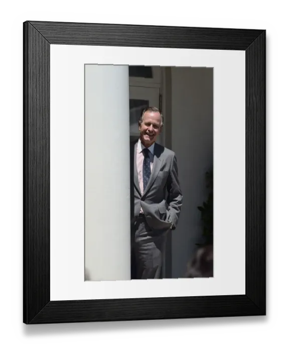 Framed Print : President George Bush Leaning on Column Framed Print : President George Bush Leaning on Column