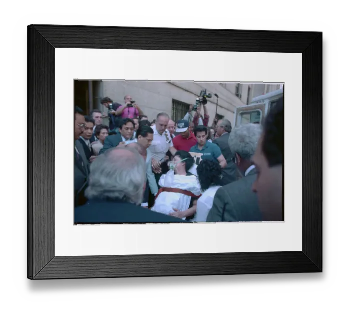 Framed Print : People Carried Imelda Marcos from Court Framed Print : People Carried Imelda Marcos from Court