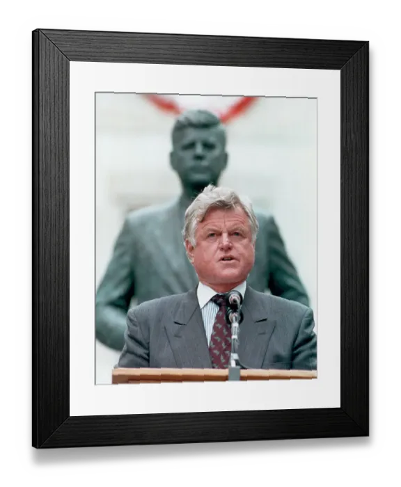 Framed Print : Ted Kenneday at the Unveiling of John F. Kennedy by Isabel McIlvain