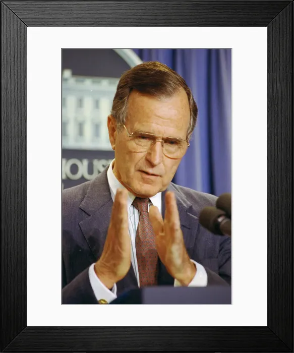 Framed Print : George Bush at Press Conference Framed Print : George Bush at Press Conference