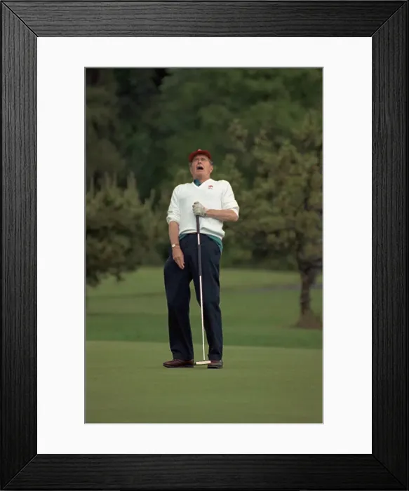 Framed Print : George Bush Reacting to Missing Putt Framed Print : George Bush Reacting to Missing Putt