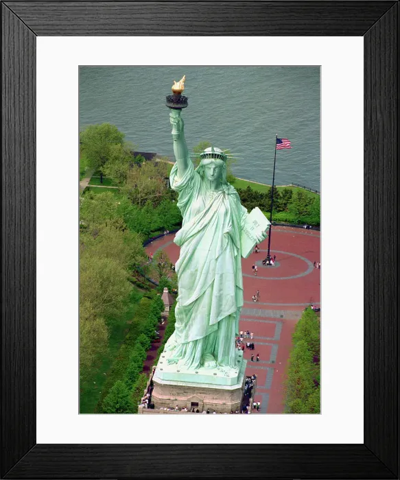 Framed Print : Aerial View of the Statue of Liberty and Grounds Below Framed Print : Aerial View of the Statue of Liberty and Grounds Below