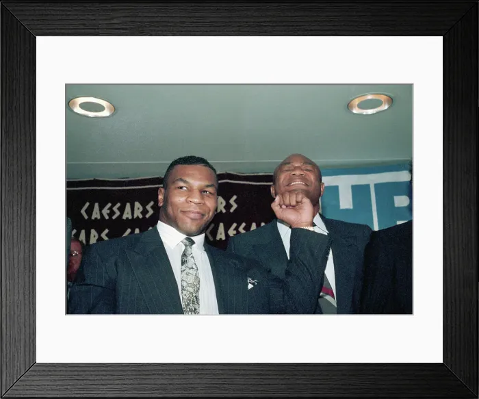 Framed Print : Tyson Pretend Punching George Foreman Framed Print : Tyson Pretend Punching George Foreman