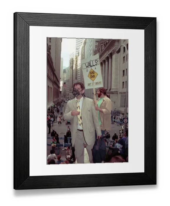 Framed Print : Man Wears Gas Mask In Front / Ny Stock Exc Framed Print : Man Wears Gas Mask In Front / Ny Stock Exc
