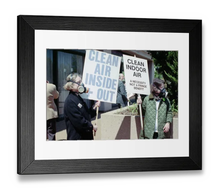Framed Print : Women W / Gas Masks Protesting; Hold Signs Framed Print : Women W / Gas Masks Protesting; Hold Signs