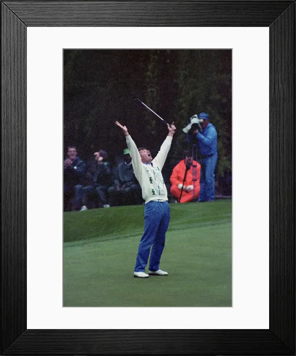 Framed Print : Nick Faldo Celebrating His Shot Framed Print : Nick Faldo Celebrating His Shot
