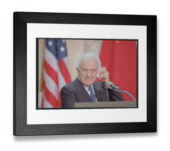 Framed Print : Eduard Shevardnadze Listening Through Earphones Framed Print : Eduard Shevardnadze Listening Through Earphones