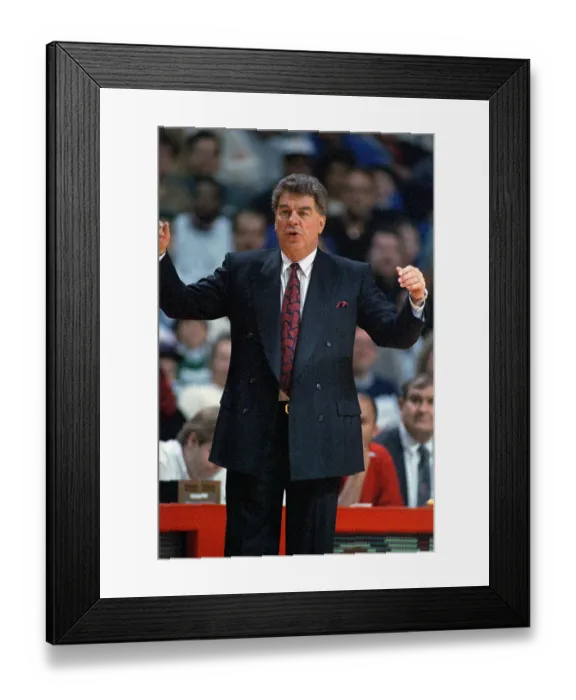 Framed Print : Chuck Daly Pointing with His Finger During Game Framed Print : Chuck Daly Pointing with His Finger During Game