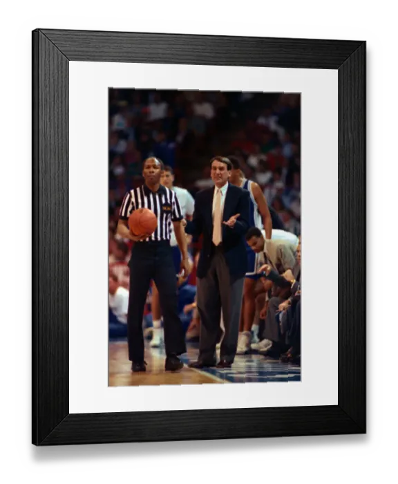 Framed Print : Mike Krzyzewski Pleading for Help from Sideline Framed Print : Mike Krzyzewski Pleading for Help from Sideline