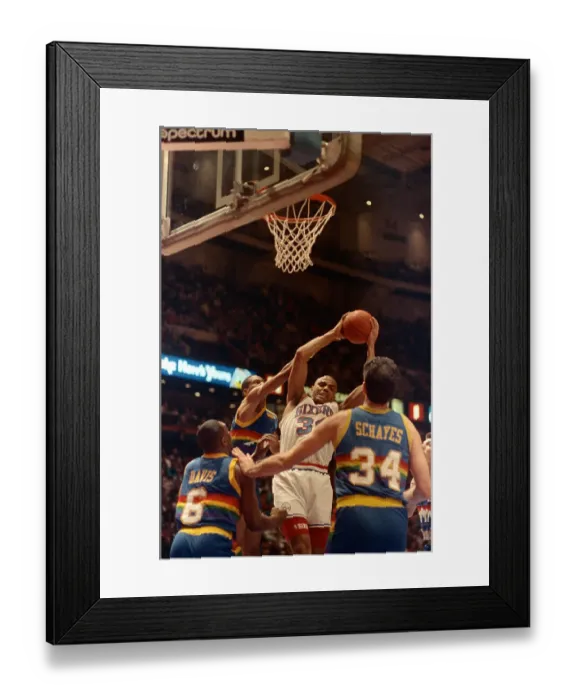 Framed Print : Charles Barkley and Dan Schayes Battling for Rebound Framed Print : Charles Barkley and Dan Schayes Battling for Rebound