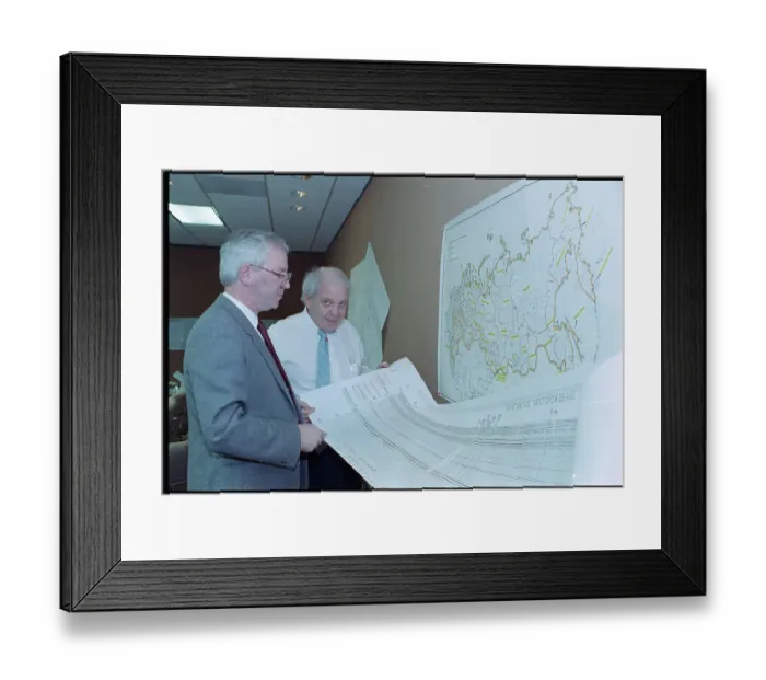 Framed Print : Officials Reviewing Geological Charts Framed Print : Officials Reviewing Geological Charts