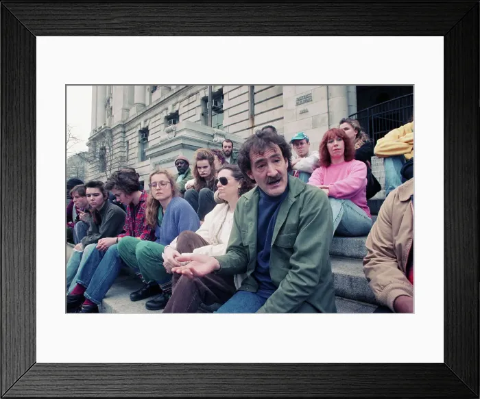 Framed Print : Mitch Snyder At Homeless Demonstration Framed Print : Mitch Snyder At Homeless Demonstration