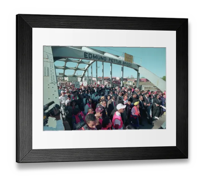 Framed Print : Marchers Demonstrating Across Bridge Framed Print : Marchers Demonstrating Across Bridge