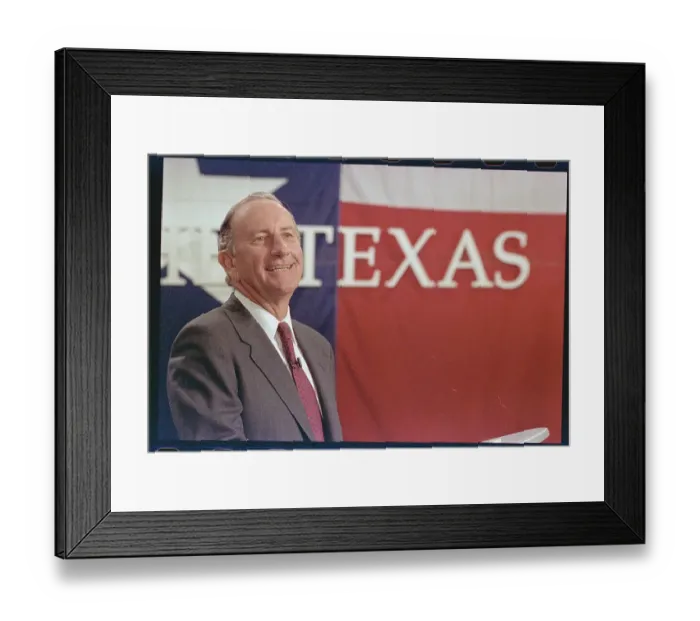 Framed Print : Clayton Williams Conversing with Media Framed Print : Clayton Williams Conversing with Media