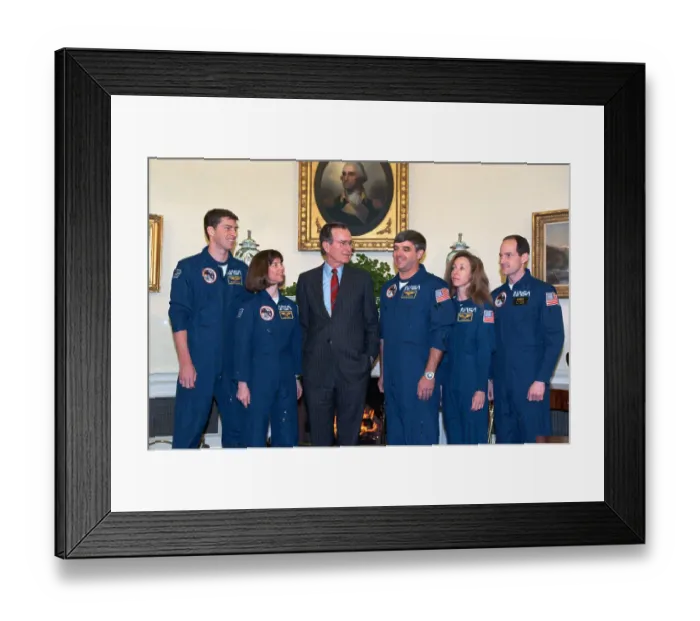 Framed Print : George Bush Meeting with Astronauts Framed Print : George Bush Meeting with Astronauts