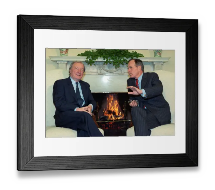 Framed Print : Charles Haughey and George Bush Conversing Framed Print : Charles Haughey and George Bush Conversing