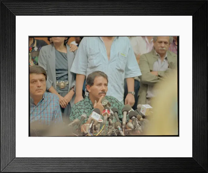 Framed Print : Daniel Ortega at News Conference Framed Print : Daniel Ortega at News Conference